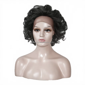 Perruque bouclée en cheveux vierges de 10 pouces avec dentelle frontale : Couronne haute + couches complètes, aspect cuir chevelier naturel de niveau maman (à porter directement) - Product Image 1