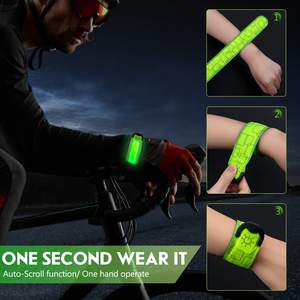 Banda con luz LED recargable, pulseras bofetadas, muñequera de seguridad nocturna para ciclismo, caminar, correr, concierto, acampar, deportes al aire libre - Product Image 4