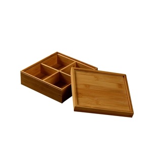 Caja de madera Zongzi cuadrada de bambú hecha a mano, caja de almacenamiento de regalos de 10 cm de altura para embalaje del Festival del Medio Otoño - Product Image 4