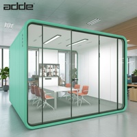 Cabine de réunion modulaire silencieuse et insonorisée pour bureau moderne, fabriquée par [Nom du fabricant]