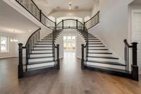 Escalier d'arc d'escalier incurvé de fantaisie de duplex avec la balustrade en fer forgé pour le prix usine de style australien de projet de villa