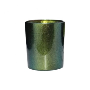 Pot de bougie en verre de 7oz d'épaisseur de pulvérisation de paillettes multicolores de haute qualité - Product Image 1