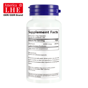Customized Chromium Picolinate Capsules 100 Vegan Capsules for <b>Metabolism</b> Support Chromium Picolinate Supplement - Product Image 5