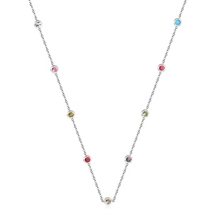 Ason New White Zircon <b>Necklace</b> Dainty <b>Simple</b> Design <b>Gold</b> Plated <b>Necklace</b> Jewelry Women <b>Necklace</b> - Product Image 6