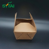 Conteneur alimentaire jetable en papier kraft à fenêtre, prix usine, matériaux recyclés, gaufrage, logo personnalisé pour salades et nouilles