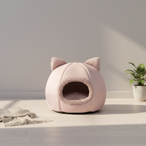 Winter-Halbgeschlossene Niedliche Katzenhöhle, Selbstheizende Katzenmatte, Komfortables Waschbares Haustierbett, Tierhaus zum Schlafen - Product Image 4
