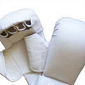 Wkf Approved White Karate Gloves with Thumb - Product Image 1