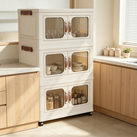 Armoire de rangement empilable de haute qualité avec panneau transparent épaissi pour vêtements et collations