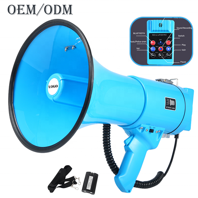 ER-66S USB Rechargeable 50W High-Power Portable Megaphone Handheld Loudspeaker with Built-In Siren Recording Plastic Design