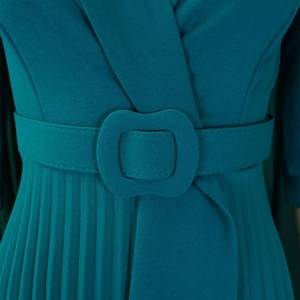 <span class=keywords><strong>Robe</strong></span> Ceinturée Professionnelle Chic à Manches Courtes <span class=keywords><strong>Taille</strong></span> <span class=keywords><strong>Haute</strong></span> Évasée Col Rond <span class=keywords><strong>pour</strong></span> Femme Printemps Été - Product Image 3