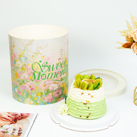 Boîte à gâteau biodégradable de qualité alimentaire, boîte en papier personnalisée avec ruban, emballage de gâteau OEM pour anniversaire, mariage, collations