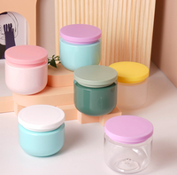 Pot en plastique transparent PET à large ouverture en forme de T de 250 ml (8 oz) pour poudre corporelle, conteneur pour soins de la peau, bouteille de rangement cosmétique