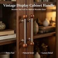 Poignée de meuble en bois, bouton de tiroir en acier inoxydable, quincaillerie moderne pour armoire, cuisine et porte de placard