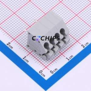 MX250-3.5-04P-A-GY01-Cu-A Spring Terminal Block Through hole Component (THT),P=3.5mm Connector 1x4P 3.5mm Gray Through Hole - Product Image 1