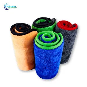 Wholesale High-density Custom Logo Double-sided 600gsm 800gsm 1100gsm Microfiber Cleaning Cloths Car Washing Coral Fleece Towel