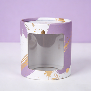 Luxury Custom Printing Paper Cardboard Round Gift Paper Tube With Lid and clear <b>window</b> - Product Image 2