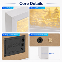 Luces Nocturnas Portátiles de Fábrica, Caja de Sombra de Papel 3D LED Personalizada, Marco de Fotos con Luz, Funciona con Batería, para Decoración del Hogar
