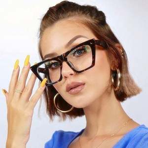 Gafas de Computadora con Marco Grande Retro de Moda 2021, Gafas de Ojo de Gato para Mujer, Anti Luz Azul - Product Image 4