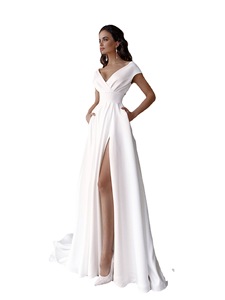 <span class=keywords><strong>Robe</strong></span> de soirée <span class=keywords><strong>longue</strong></span> élégante pour femmes, dos nu, manches longues, col en V, fendue, couleur unie, pour anniversaire - Product Image 6