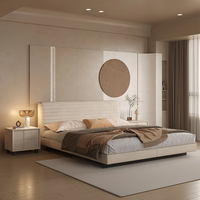 Prix d'usine Tête de lit à plateforme avec rayures horizontales Lit d'hôtel Lits de luxe rembourrés en tissu moderne de qualité supérieure