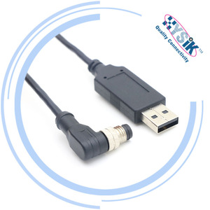 Kabel Adaptor CClink M8 ke USB, Set Kabel <span class=keywords><strong>3</strong></span> 4 5 8 Posisi, Kabel Overmolded, Kabel Konektor IP67 - Product Image 3
