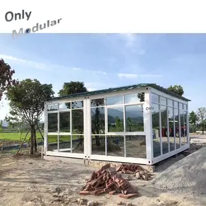 Somente fornecedor de china modular contêiner de escritório préabricado casas contentores de loja preços com vidro