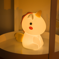 Veilleuse LED en silicone Licorne pour chambre d'enfant, lampe de chevet rechargeable, 7 couleurs changeantes, veilleuse mignonne