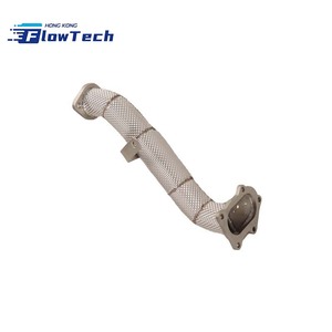 ท่อลงตรง Flow Tech SS304 สแตนเลสขัดเงาแบบกระจก สำหรับ Subaru STi 2.5T BRZ WRX ติดตั้งแบบยึดตรง - Product Image 2