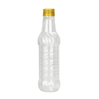 Bouteille de sauce en plastique PET jetable de 500ml bouteille de sirop en plastique transparent vide avec couvercles à vis vente en gros