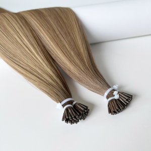 <span class=keywords><strong>Bronde</strong></span> tons chauds Caramel miel conseils Balayage couleur Micro anneau bâton I pointe Extensions de cheveux humains pré-collés Remy Type SDD - Product Image 3