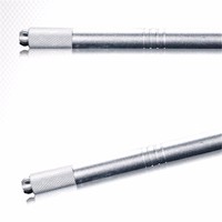 Proveedor de Microblading Wenshen, venta al por mayor, pluma Manual de doble cabezal de plata YD, pluma de maquillaje permanente, herramienta de Microblading