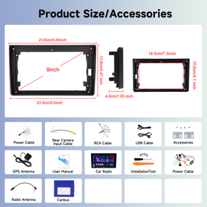 Podofo 9 ''4 + 64G 2 Din Android Car Stereo Radio Para Auto para Audi <span class=keywords><strong>A4</strong></span> 2004-2008 Wireless <span class=keywords><strong>CarPlay</strong></span>/Android Auto Piano Key GPS WIFI - Product Image 6
