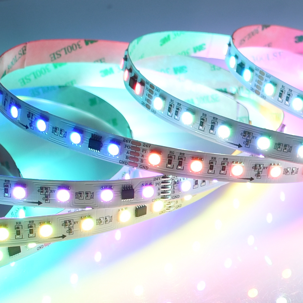 Addressable DMX512 Pixel RGB Digital smd5050 Flexible DMX Strip Waterproof 12V 24V Flex dmx512 LED Strip