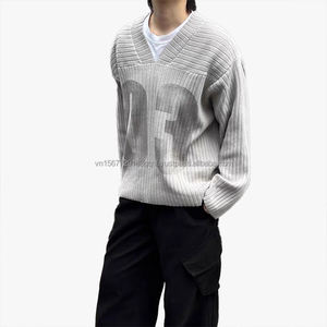 Nouveau Pull Homme Col Rond Tricoté à Manches Longues avec Imprimé Numérique Style Vintage Ample 2026 – Haut Polyvalent pour l'Automne - Product Image 5