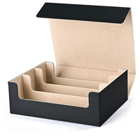Boîte de rangement pour cartes JUZI TCG, capacité de 1800+ cartes, en cuir PU, coins carrés, fermeture magnétique, boîte portable pour jeux de cartes de table