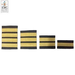 OEM Bạc 1/2/3/4 thanh epaulette thanh trượt phi công epaulettes màu đen vải phi công Phi Hành Đoàn đồng phục Vai epaulet cosplay xếp hạng sọc - Product Image 6