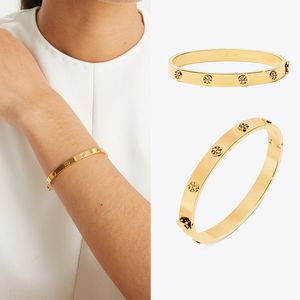 Europäisches und amerikanisches 18 Karat Gold Double T Logo besetztes Mode armband - Product Image 2