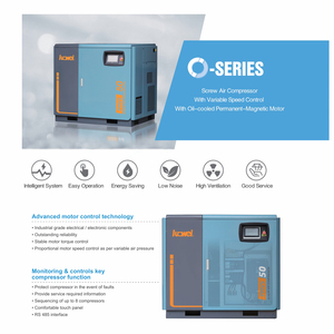 Luowei 12.5m ³/PHÚT 7.5KW đến 75Kw PM-VSD CE chứng nhận máy nén trục vít làm mát bằng dầu tiết kiệm năng lượng tiếng ồn thấp Máy nén khí trục vít - Product Image 1