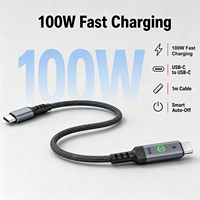 Câble USB PD 100W avec Conception Intelligente Anti-Coupure de Courant en Alliage d'Aluminium Compatible pour Ordinateur Portable, Moniteur et Téléphone Mobile