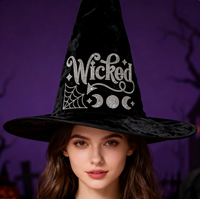 Motif de transfert en strass Halloween style sombre Lune Maléfique Étoile Toile d'araignée, souple et durable pour la décoration de vêtements, chaussures, chapeaux et les applications.