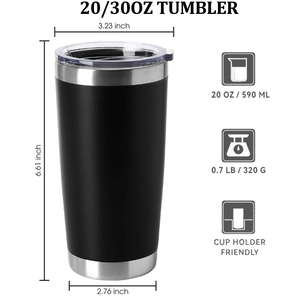 Mug de Voyage Isotherme en Acier Inoxydable, Tasse à Café, Gobelet, Bouteille Isotherme à Bière Métallique Multi-Couleurs de 20oz 30oz, Logo Personnalisé, Stock US - Product Image 3