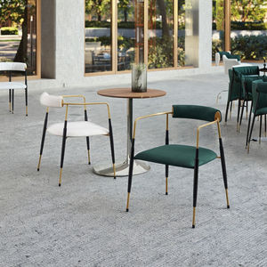 Chaises modernes en velours vert émeraude pour restaurant et restauration rapide pour salle à manger, école et extérieur Design souple pour hôtel et salon - Product Image 6
