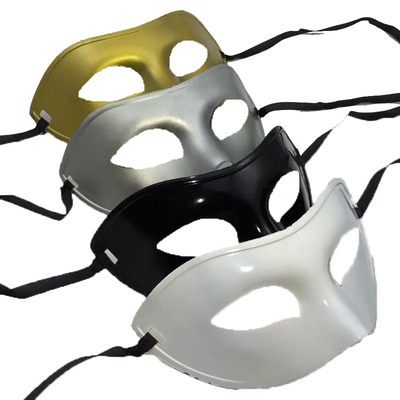 หน้ากากงานเลี้ยงชาวเวนิสแบบครึ่งหน้าของ Mardi Gras Man Mask Carnival Party โปรดปรานอุปกรณ์ประกอบฉากงานแต่งงานสีทองสีเงินสีดำสีขาว4สี