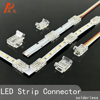 Connecteur d'angle pour bande LED COB basse tension bicolore à 3 broches, sans zone sombre, connexion sans soudure, boîtier PC LED