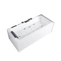 Baignoire de massage à remous en acrylique XINFUMEI 6005 |   Baignoire d'angle autoportante pour 2 personnes avec robinet et éclairage LED
