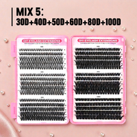 Paquete de Pestañas Preformadas en Volumen 30D 40D 50D 60D 8-16mm 640 Piezas, Extensiones de Pestañas Individuales en Racimo, Gran Capacidad, Profesional