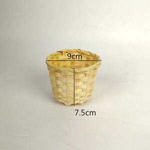 Cesta de bambú tejida a mano, adorno artesanal para decoración del hogar con asa - Product Image 4