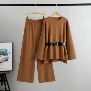 Set Due Pezzi in Maglia Primavera-Autunno 2026, Stile Casual e Alla Moda con Pantaloni a Gamba Larga e Maglione per <span class=keywords><strong>Donna</strong></span> - Product Image 3