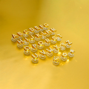 <span class=keywords><strong>Sandalias</strong></span> de aleación con diamantes de imitación, accesorios de charm de zapato con palabras doradas, hebilla de zapato con letras y corona, superventas - Product Image 3