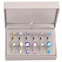 2025 mode Piercing acier chirurgical corps bijoux en gros Xinfocus nouveau Design Zircon ventre anneau Zircon nombril Piercing bijoux